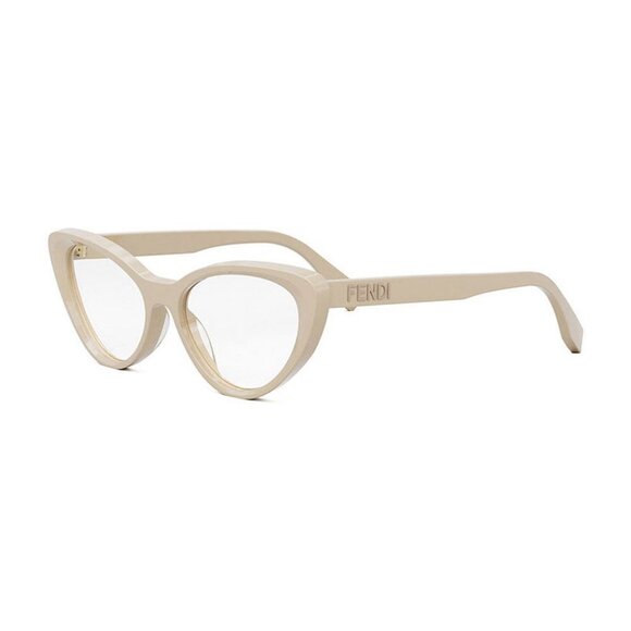 NEW FENDI EYEGLASSES FE50075I 057 WOMEN BEIGE CAT EYE EYEWEAR - Picture 1 of 4